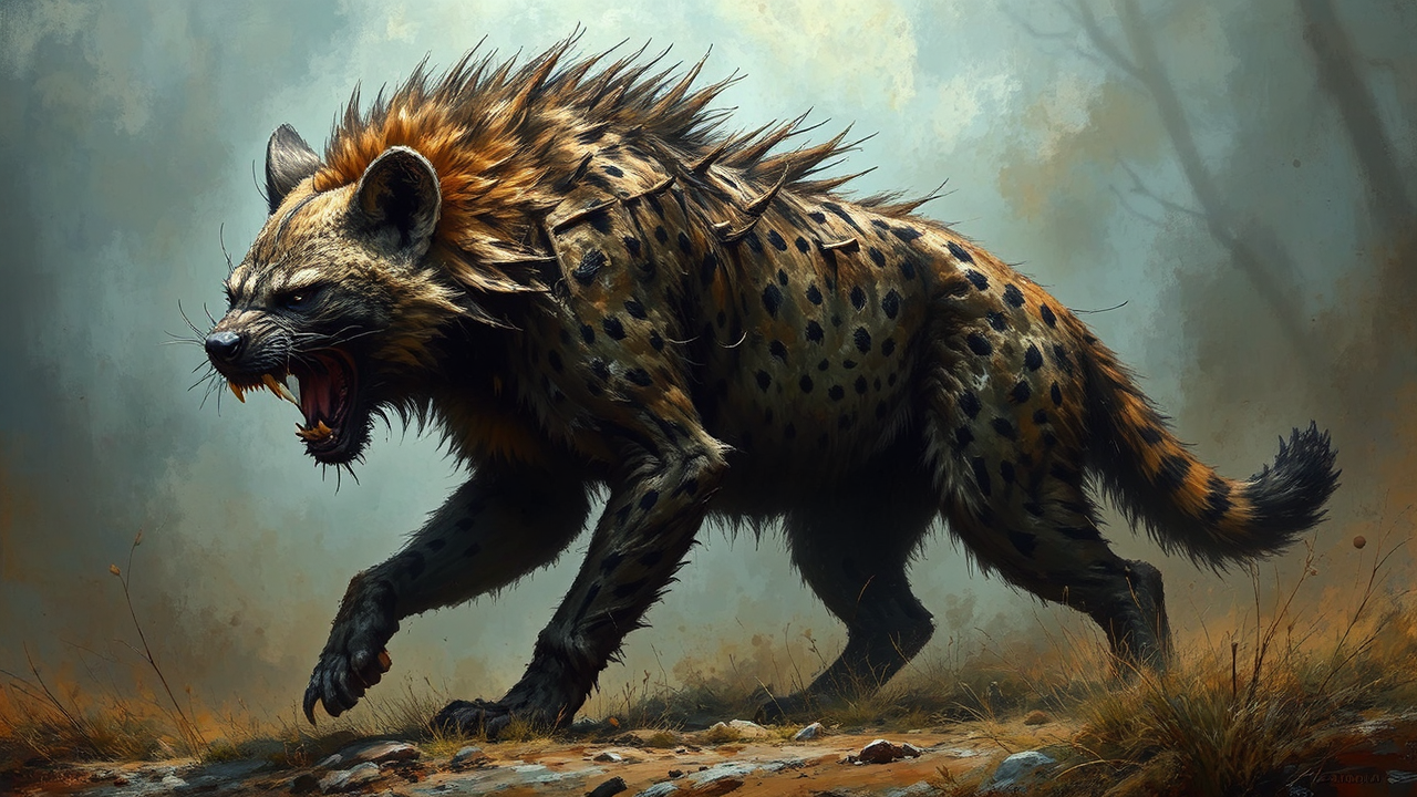 Fearsome hyena matriarch in