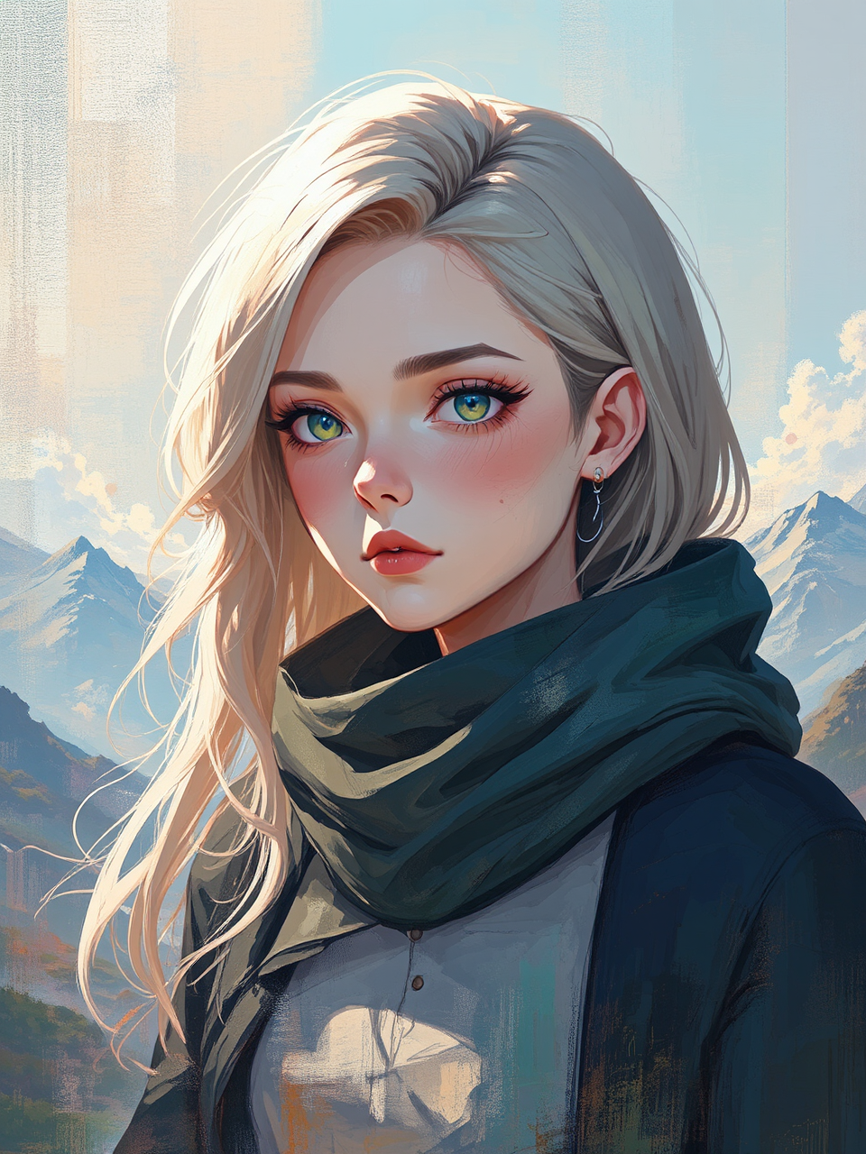 Digital abstract art landscape