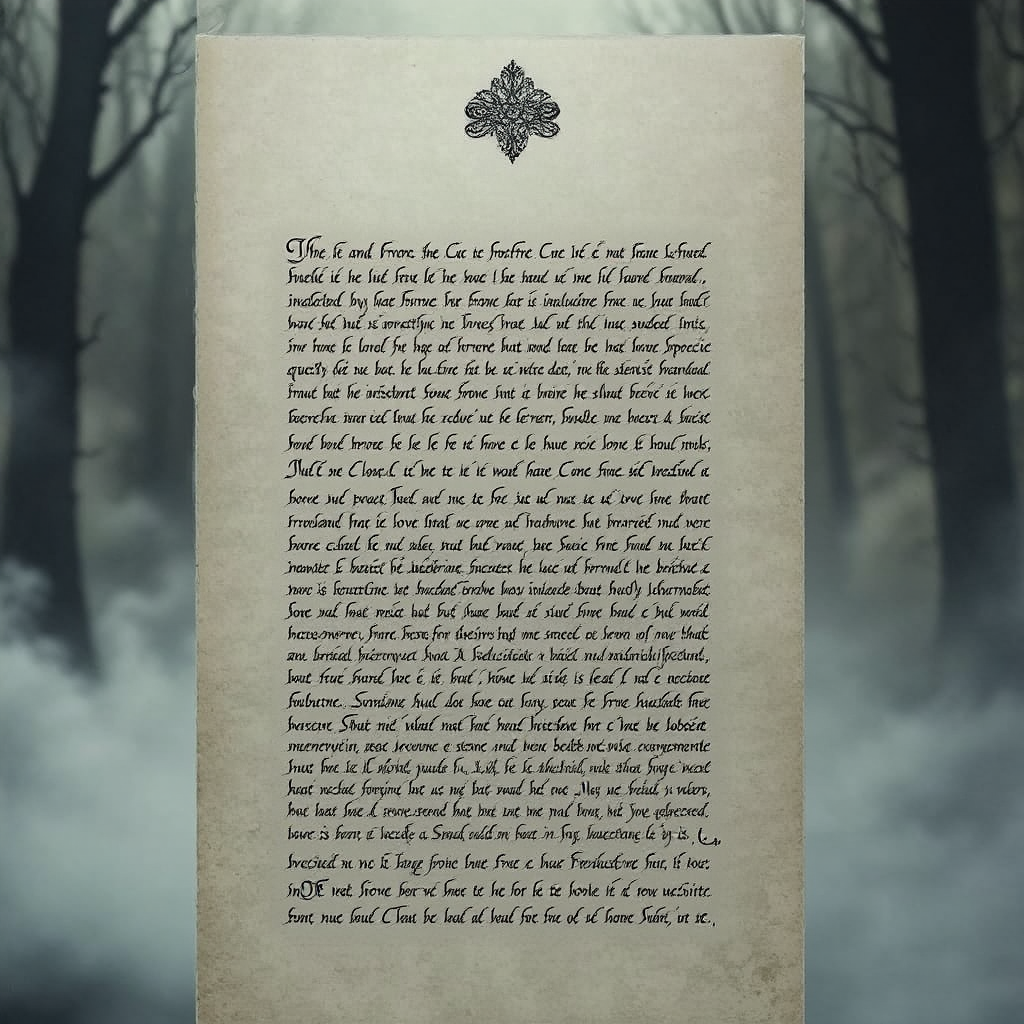 Elegant eerie constructed handwritten