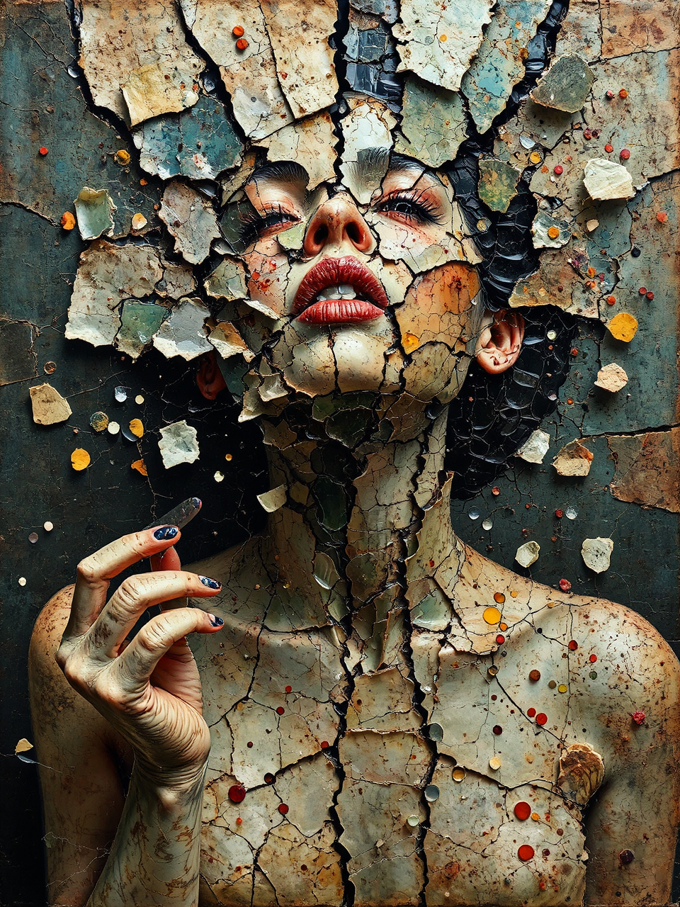 Mixed media art with