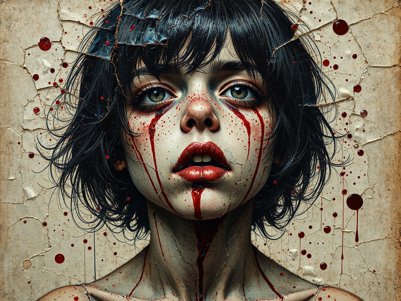 Teenager with bleeding veins.