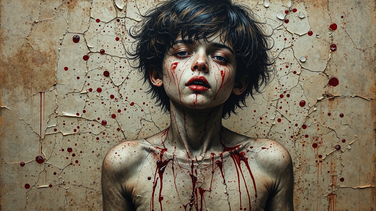 Teenager with bleeding veins.