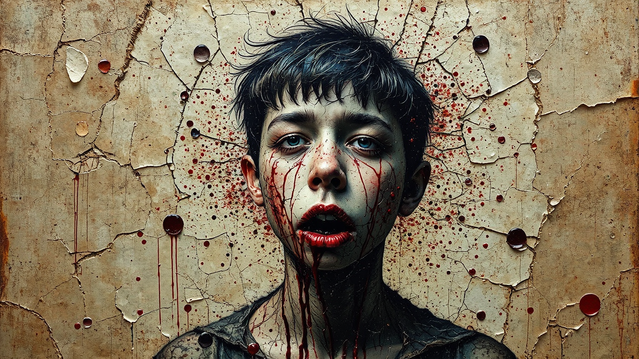 Teenager with bleeding veins.