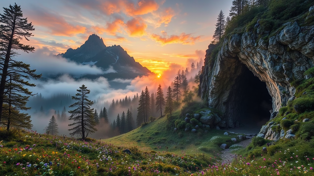 Mountain meadow with a