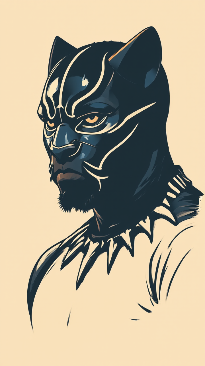 Retro black panther vector
