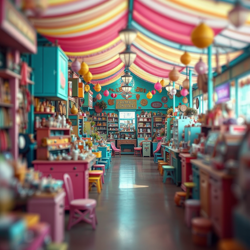 High-end exotic colorful market