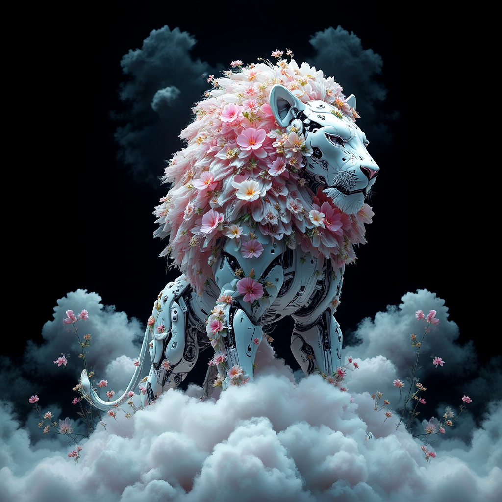 Hybrid robot lion in