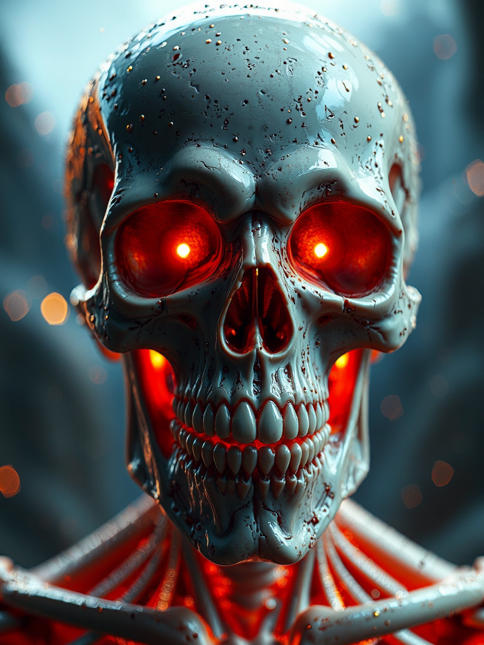 Cosmic skull with photorealistic