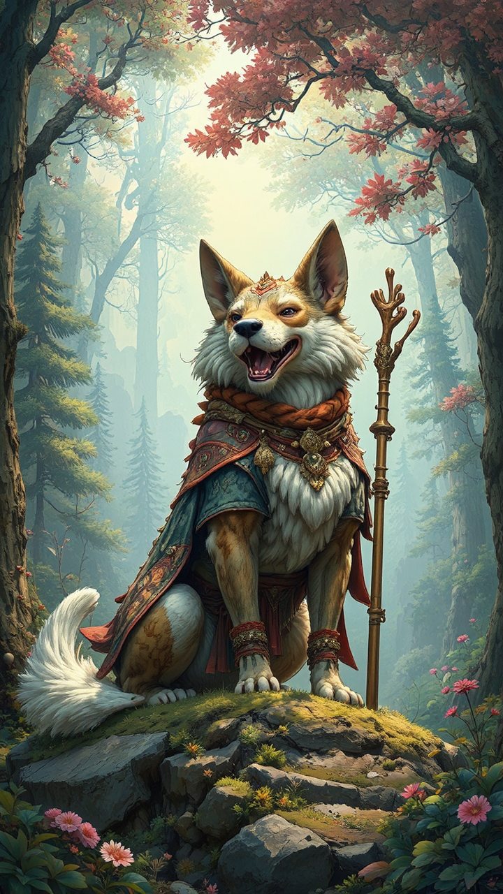 Anthropomorphic dog in an