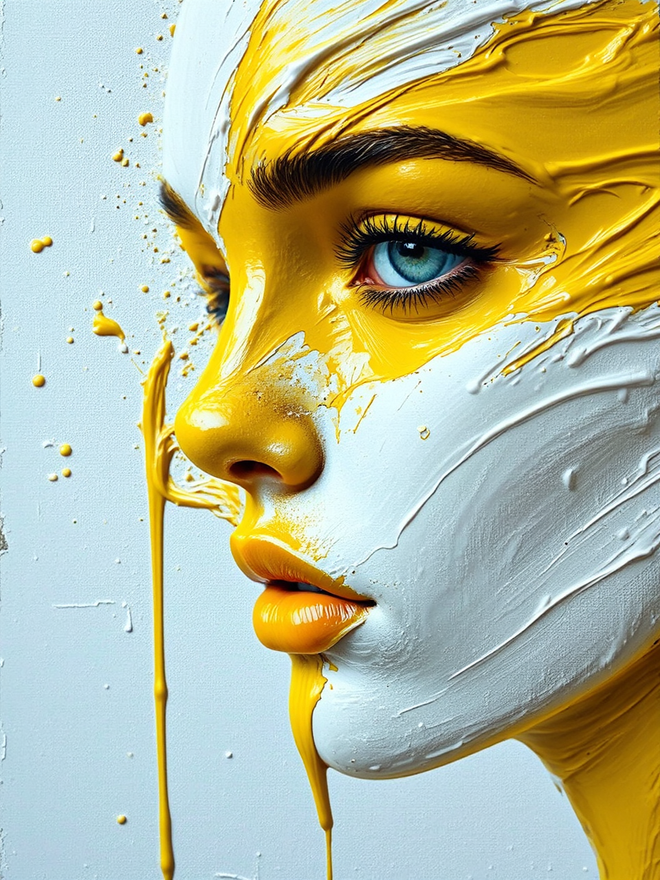 White and yellow paint
