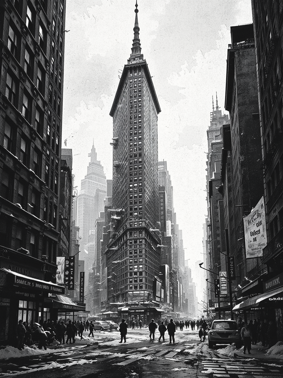 Fantastical cityscape of New