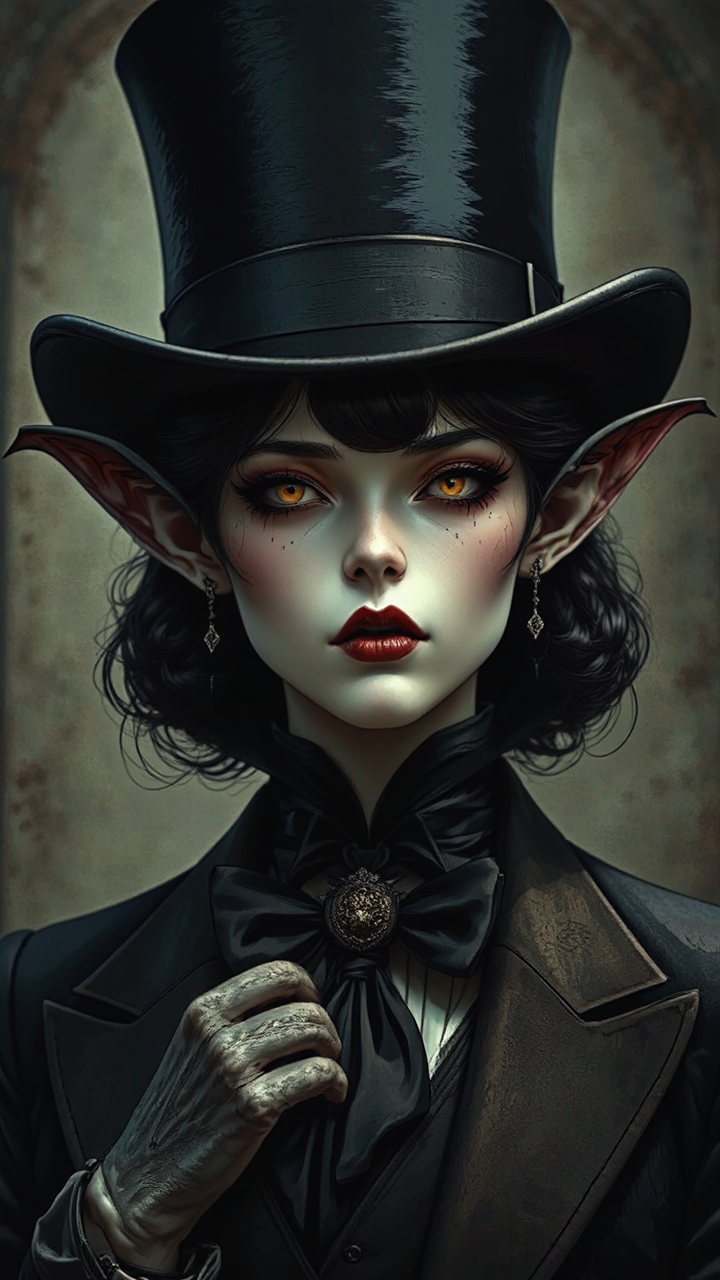 Handsome vampire in Victorian