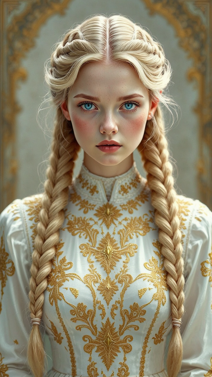 Young women in white