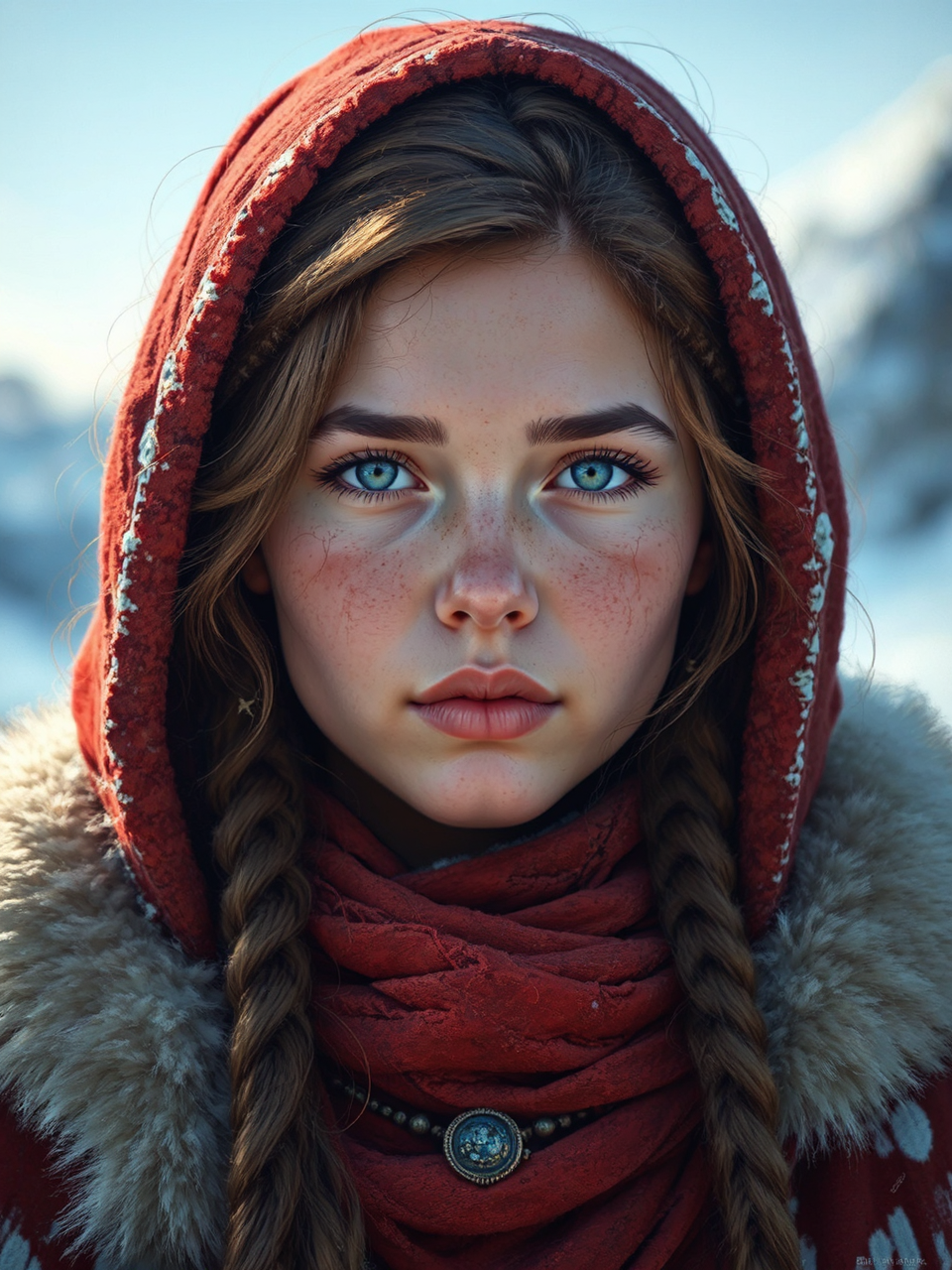 Inuit woman dressed as