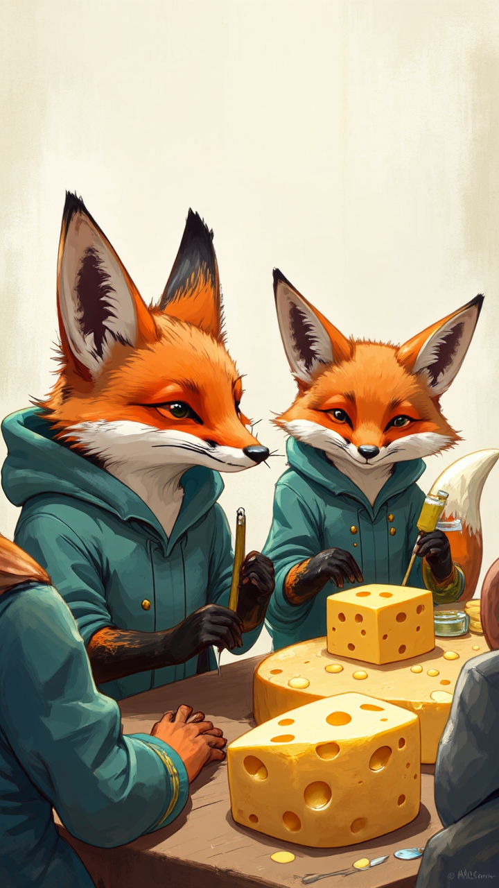 Foxes judge at cheese