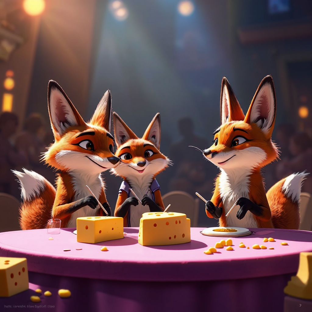 Foxes judge cheese competition.