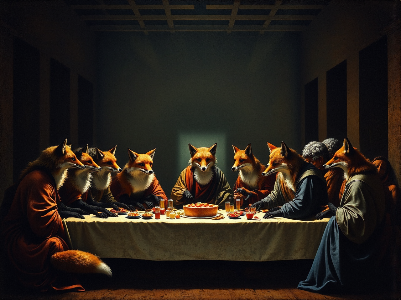 Foxes in Leonardo's The