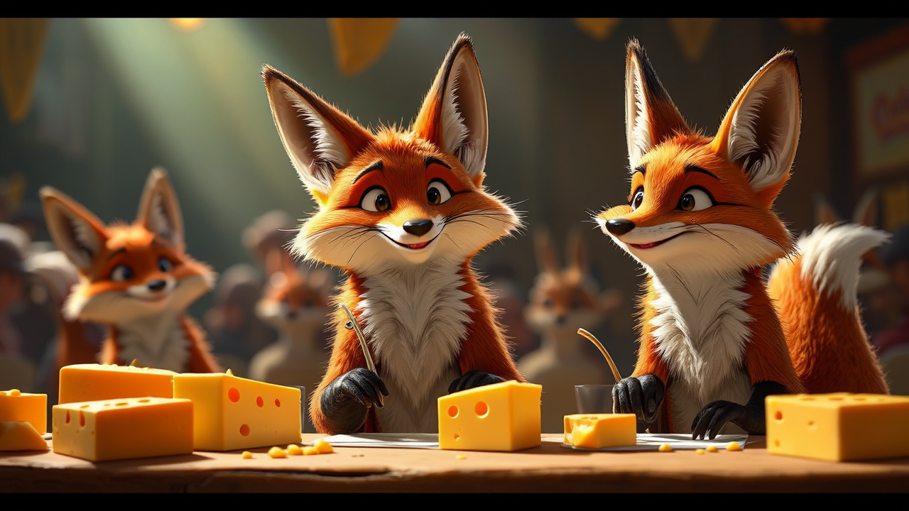 Foxes judge cheese competition.