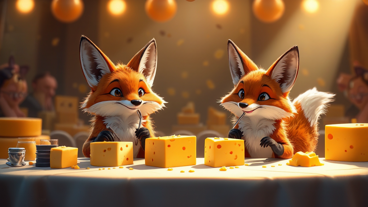 Foxes judge a cheese