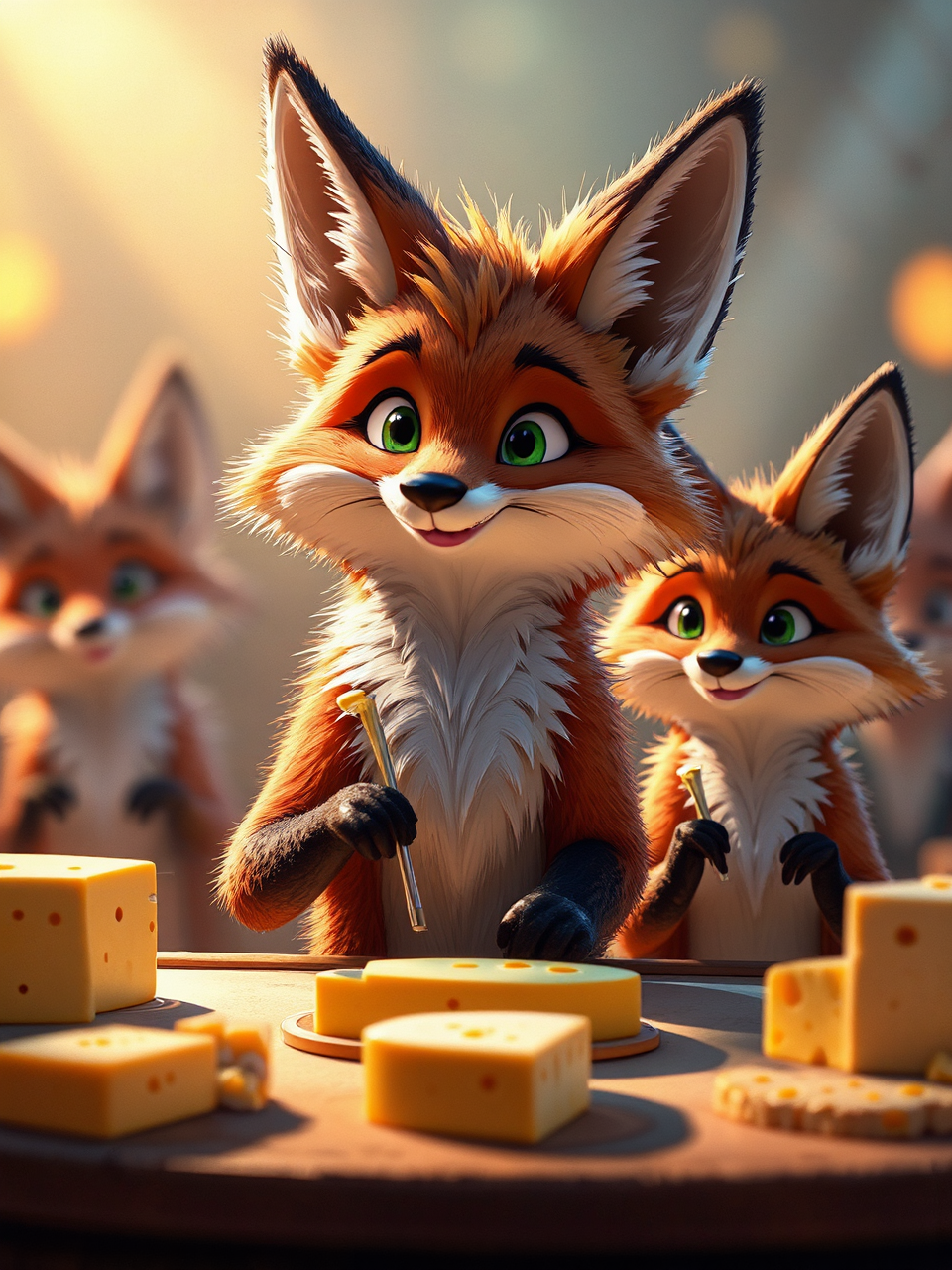 Foxes judge a cheese