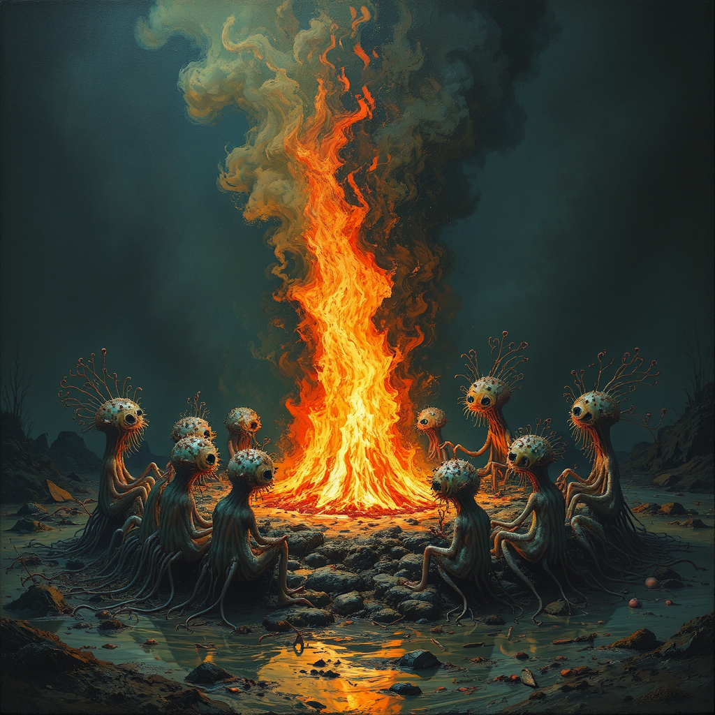 Plankton around a dark,