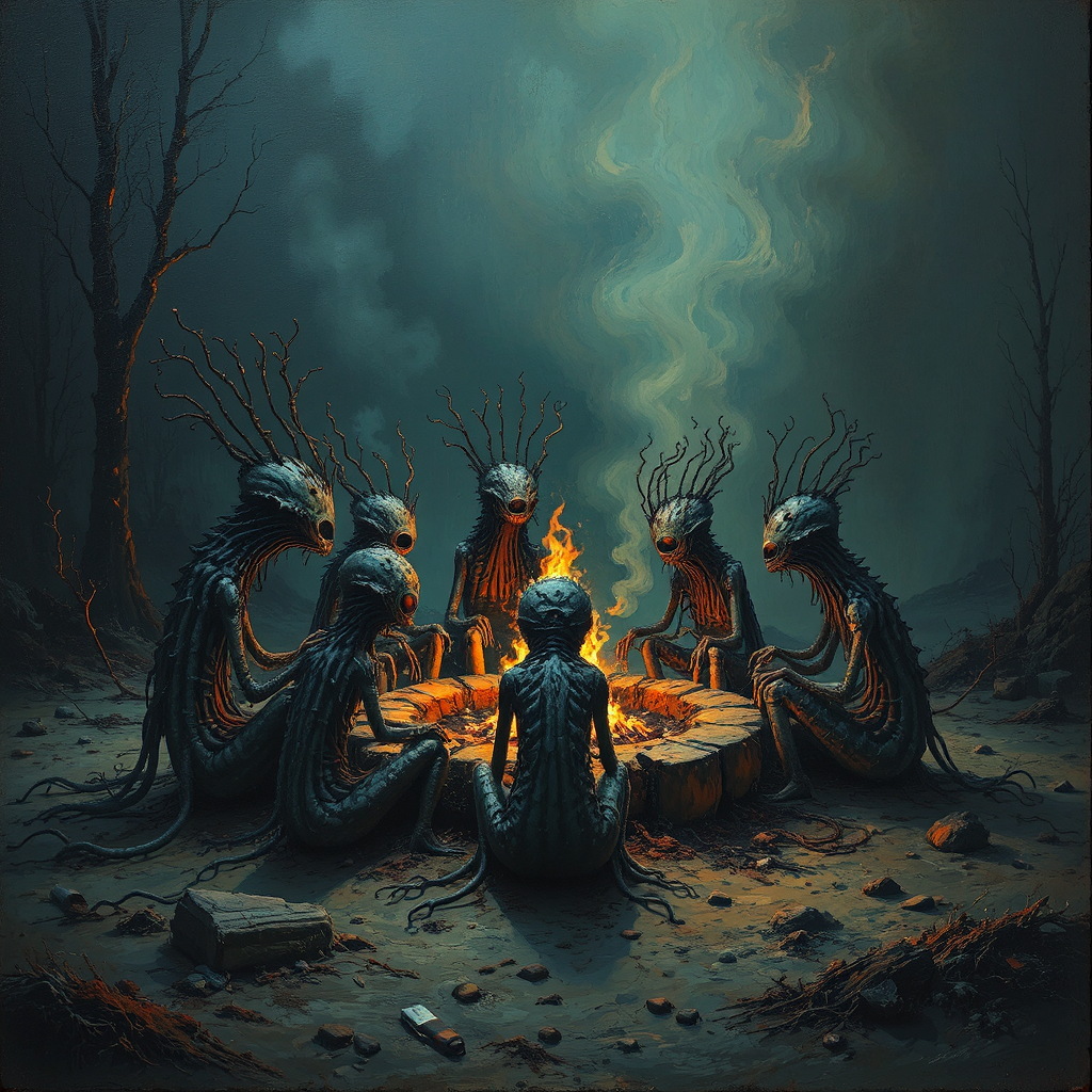 Plankton creatures gathered around