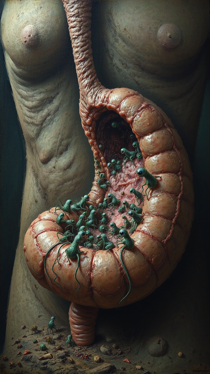 Microscopic creatures inside a