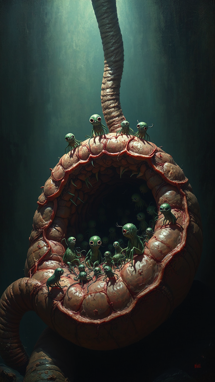 Whimsical creatures in a