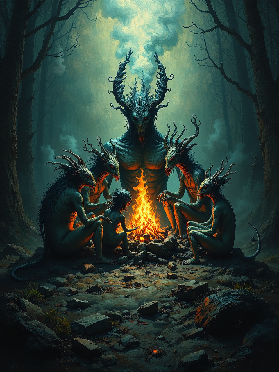 Mythical beings around a