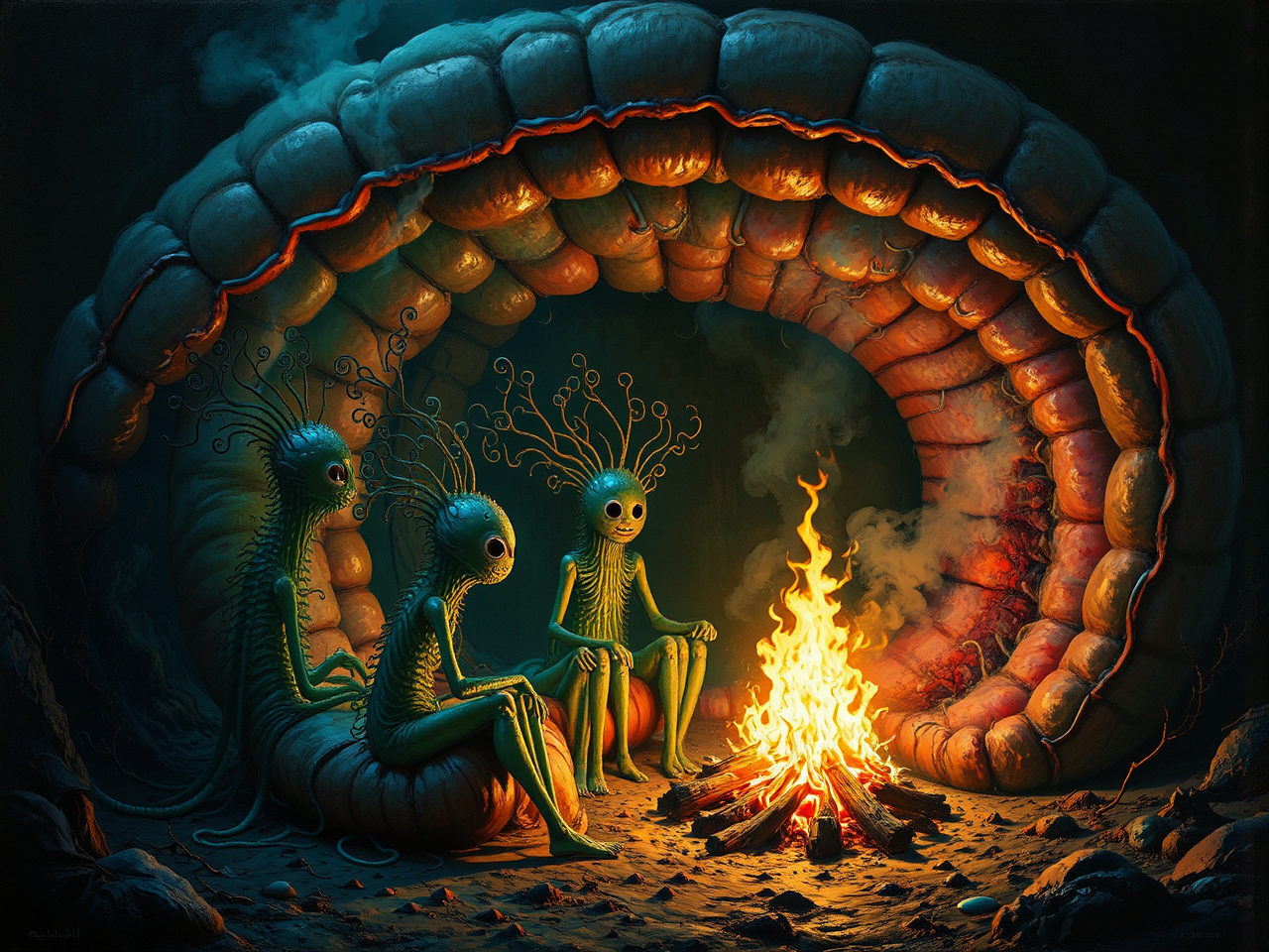 Whimsical plankton sitting around