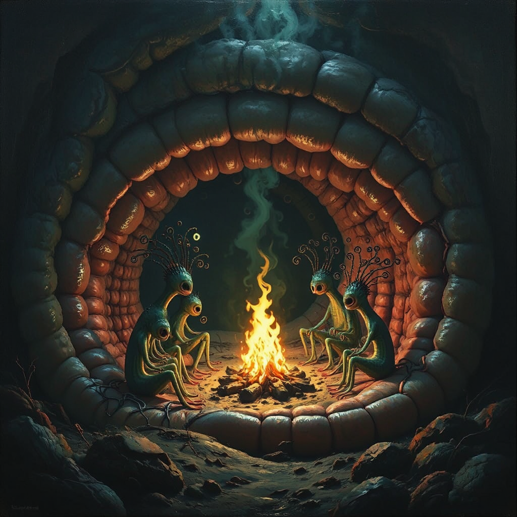 Plankton near glowing intestinal