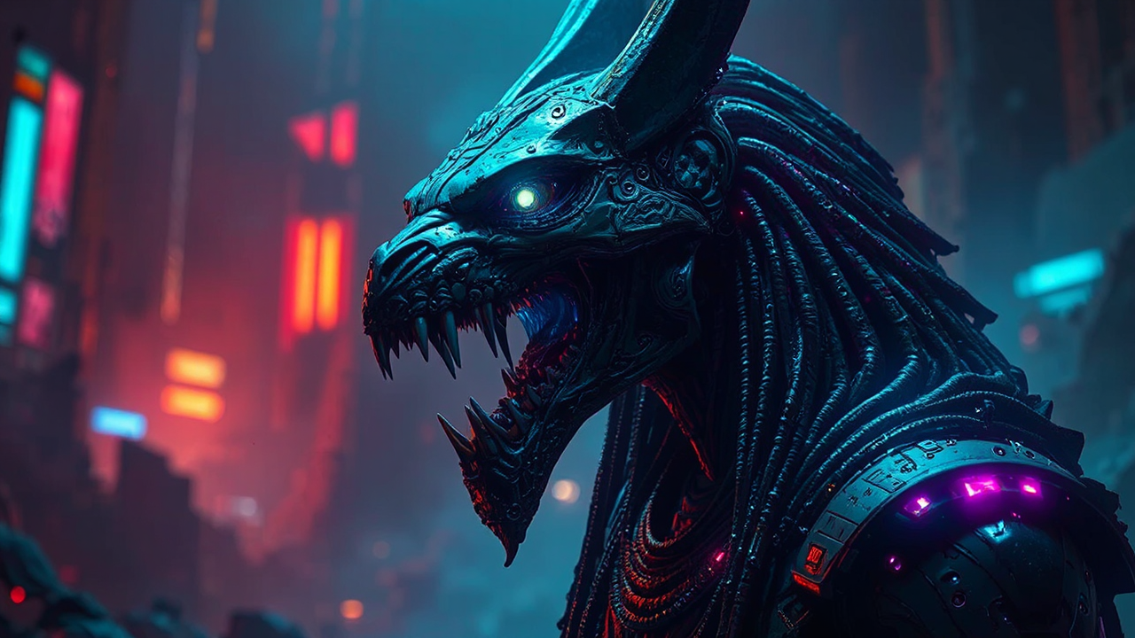 Snarling Anubis in a