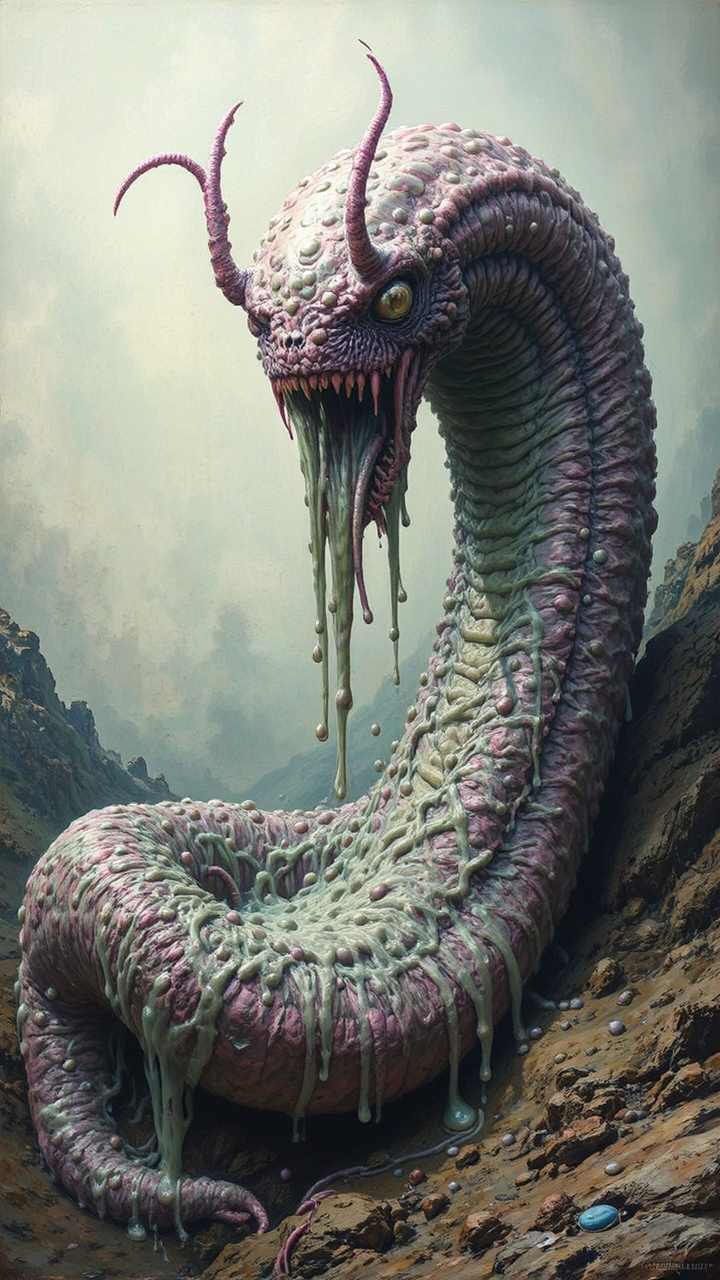 Mucus-covered sea creature in