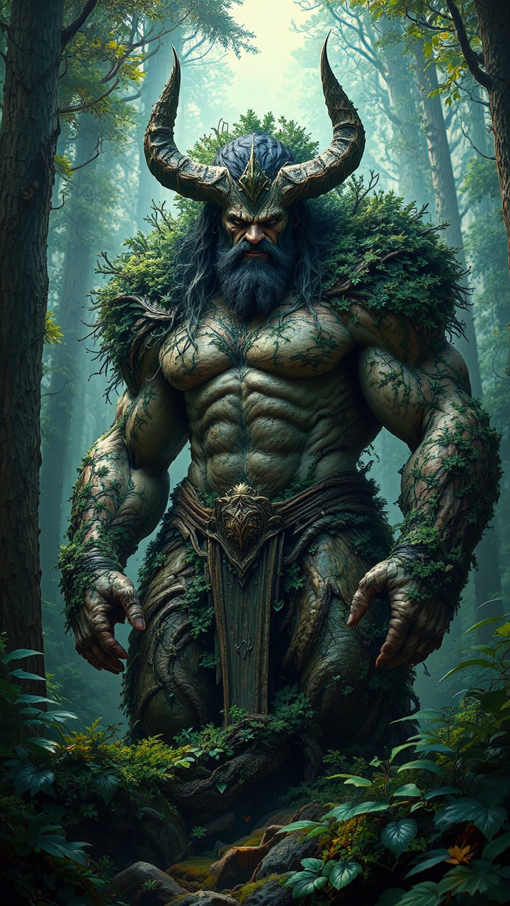 Hulking demonic figure in