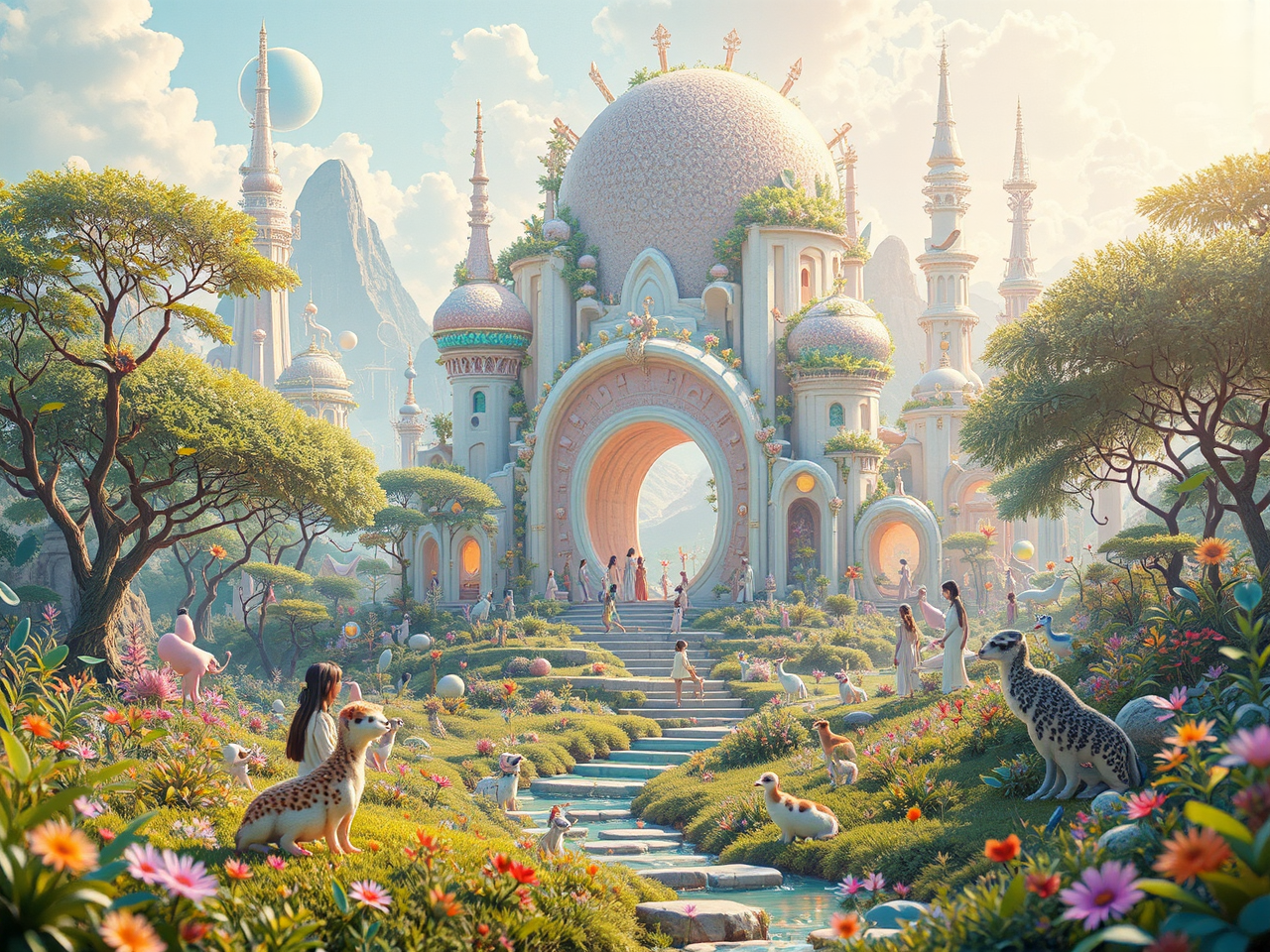 A futuristic green utopian