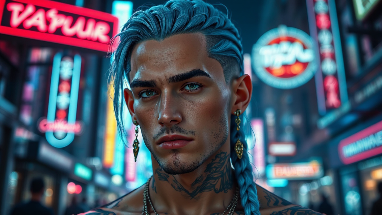 Male vampire with light