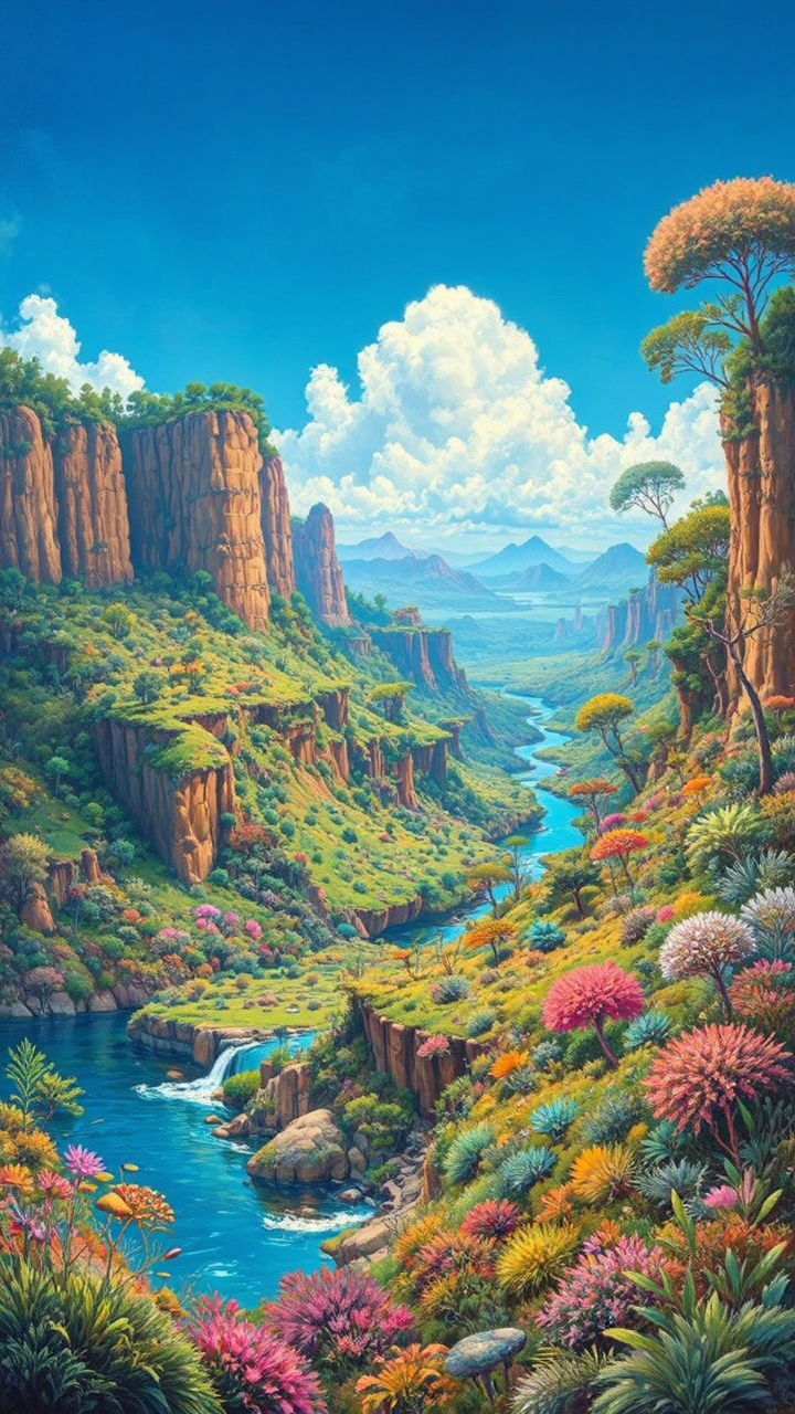 Alien planet with lush