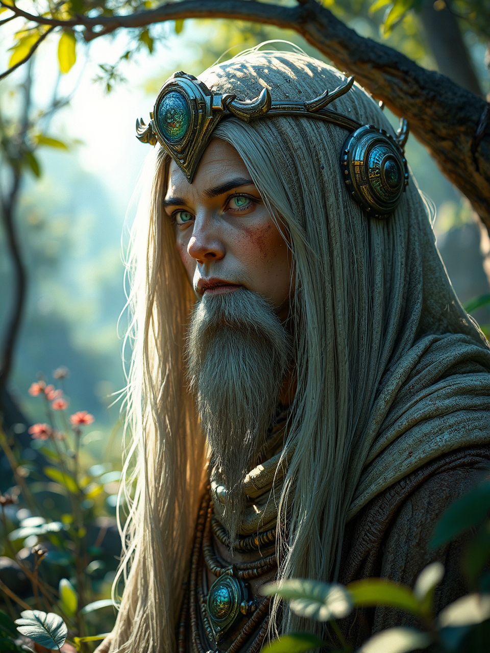 Futuristic shaman in a