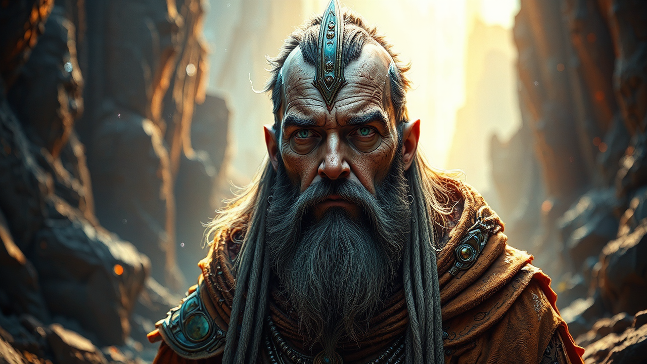 Detailed futuristic sci-fi shaman