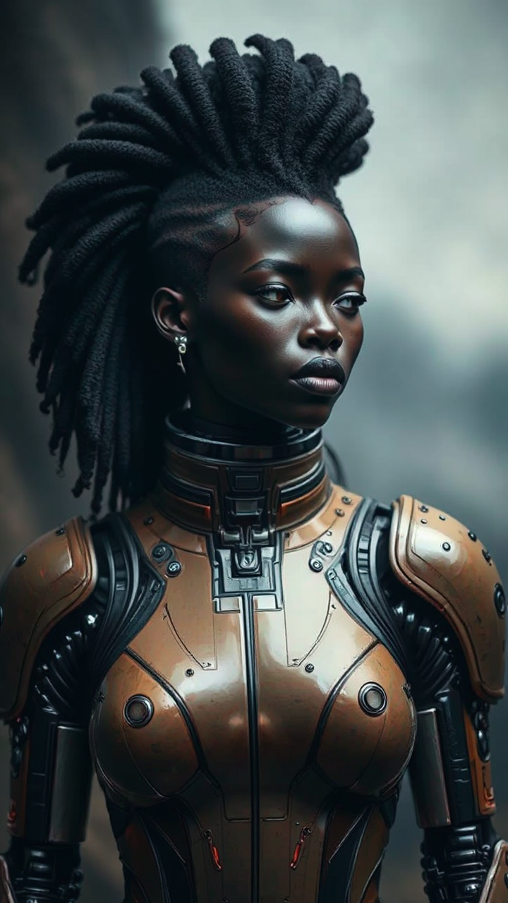 Afrofuturistic Himba woman in