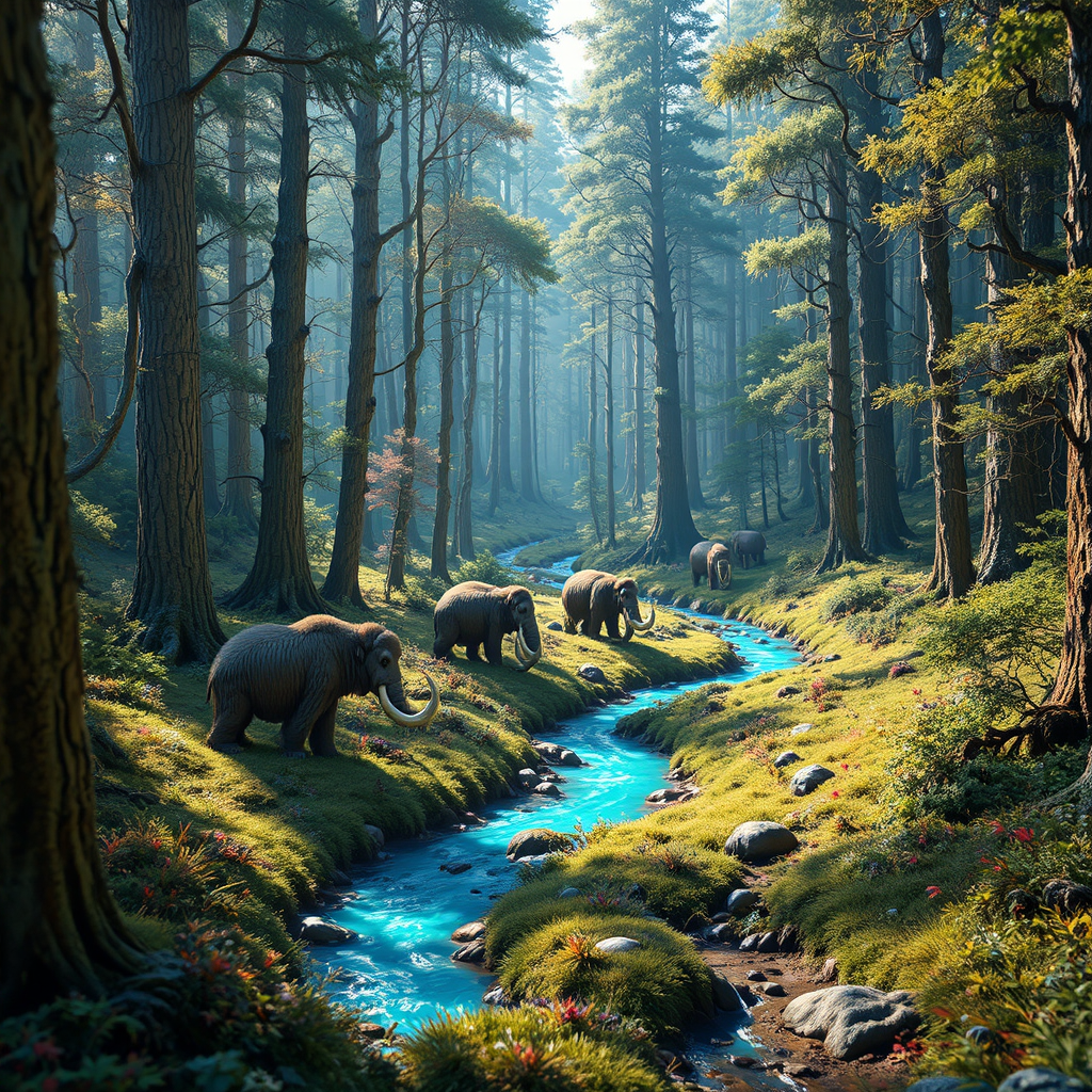A hyperrealistic mystical forest
