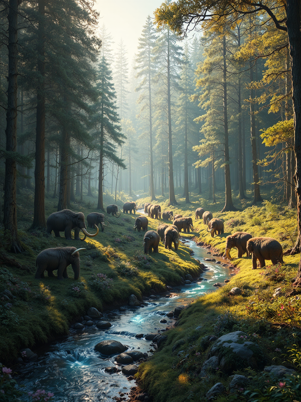 A mystical forest with