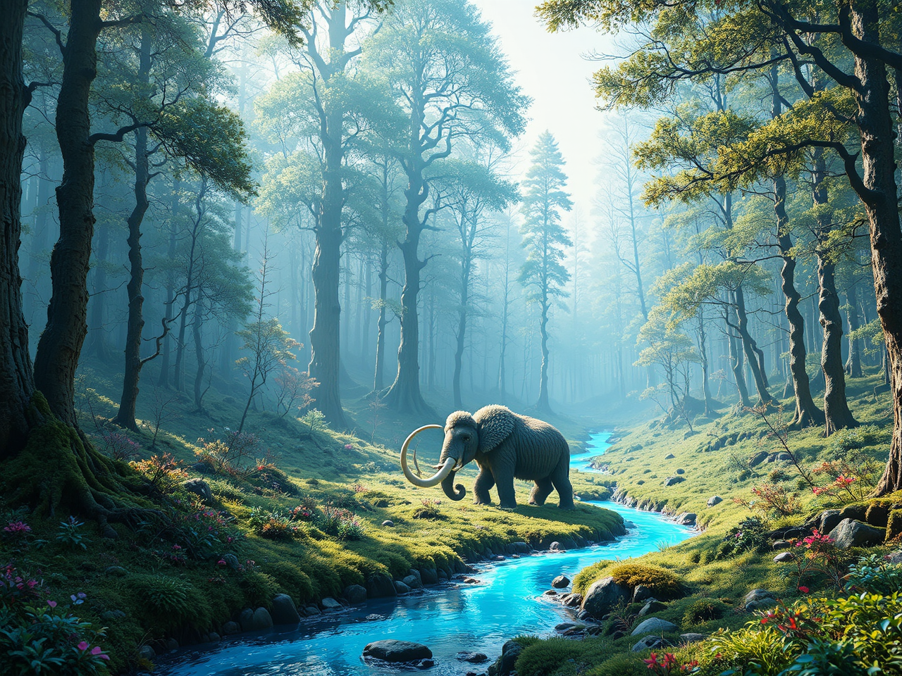 Surreal forest with a