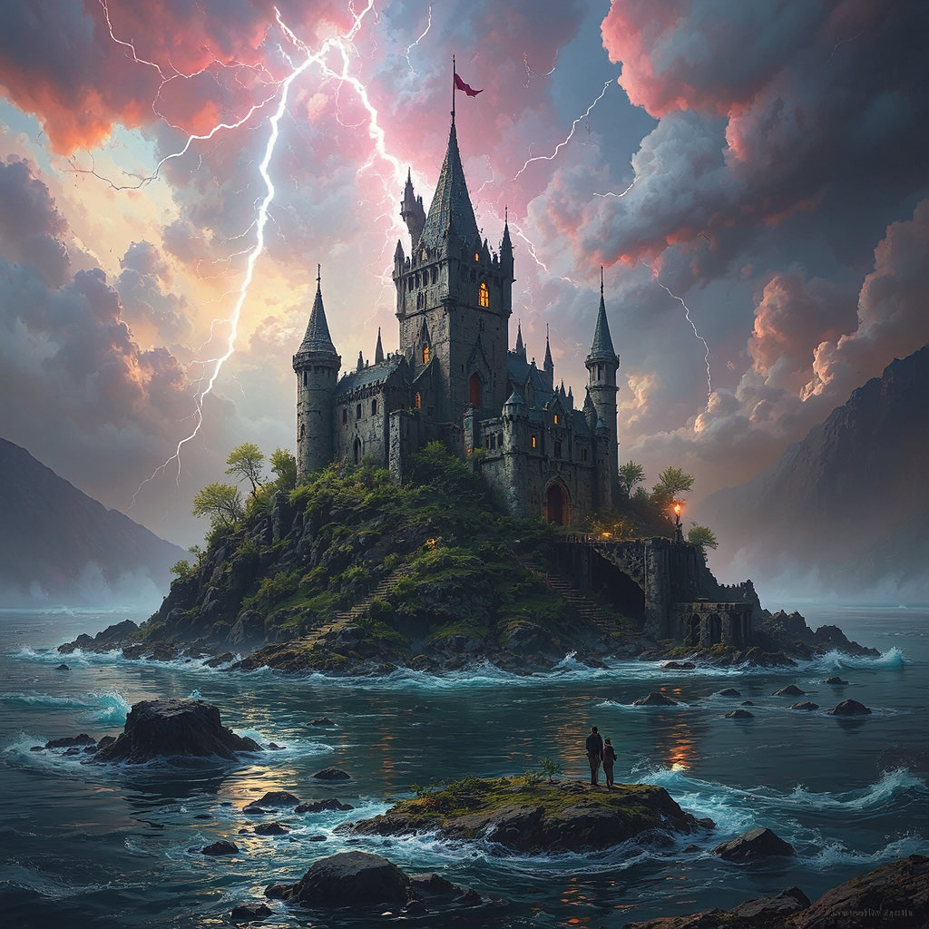 Castle on isolated small