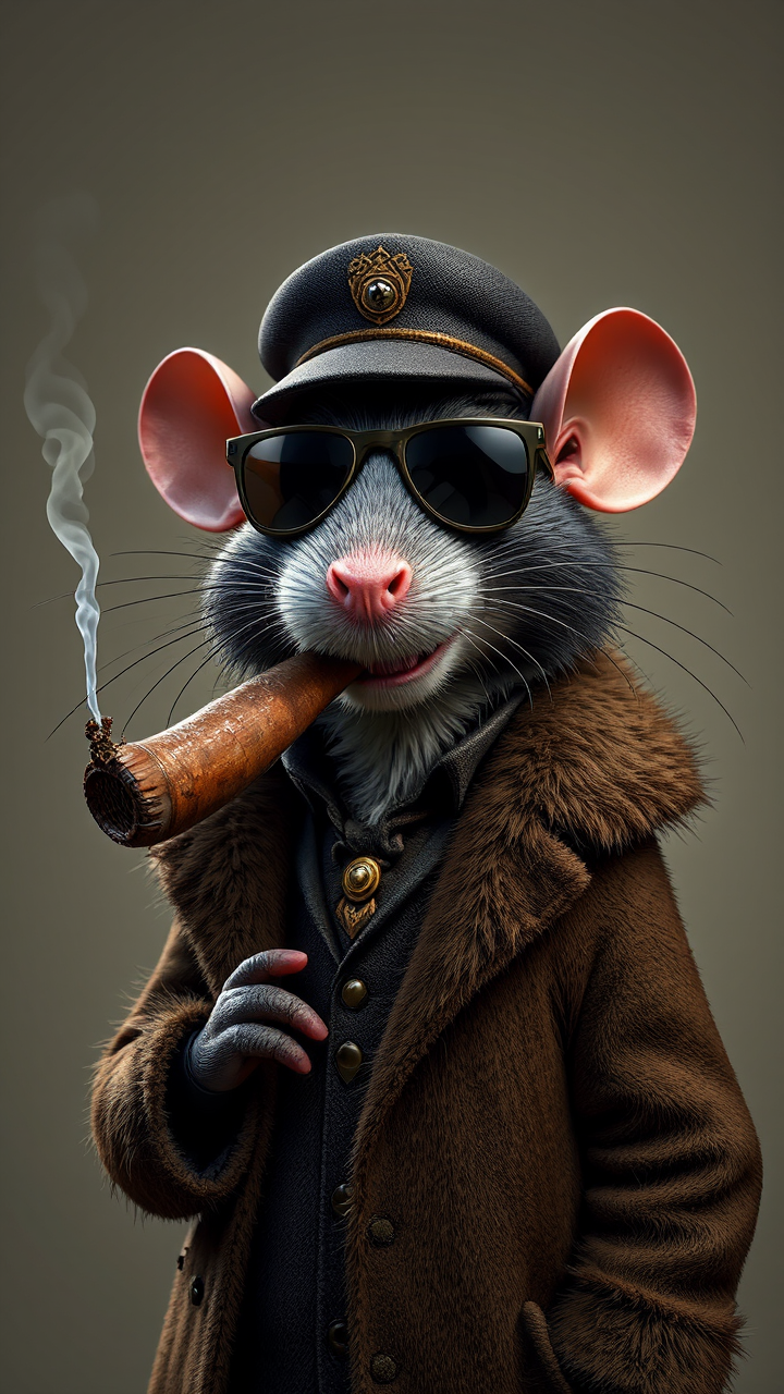 Rat wears suit and