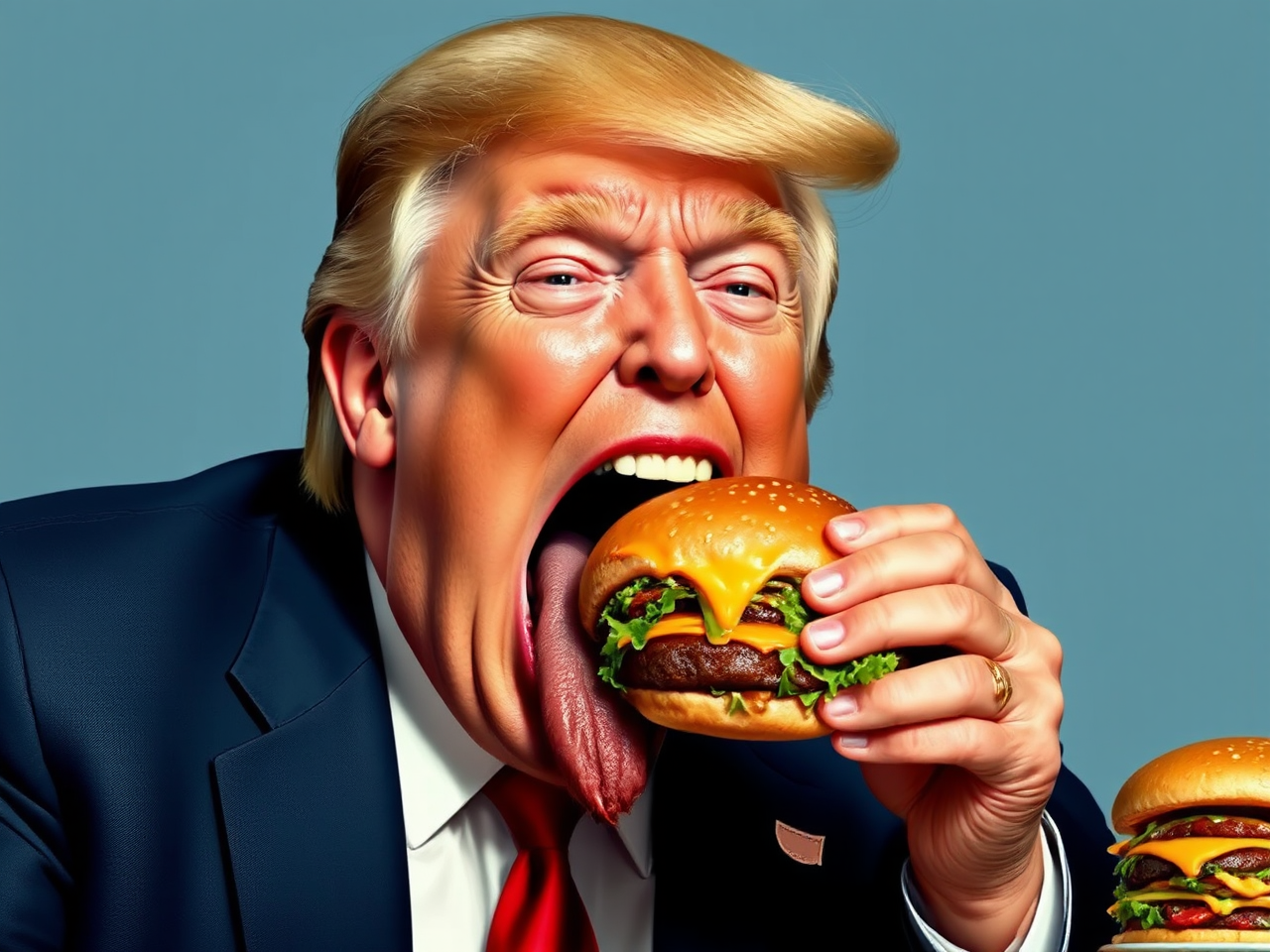 Donald Trump eating a