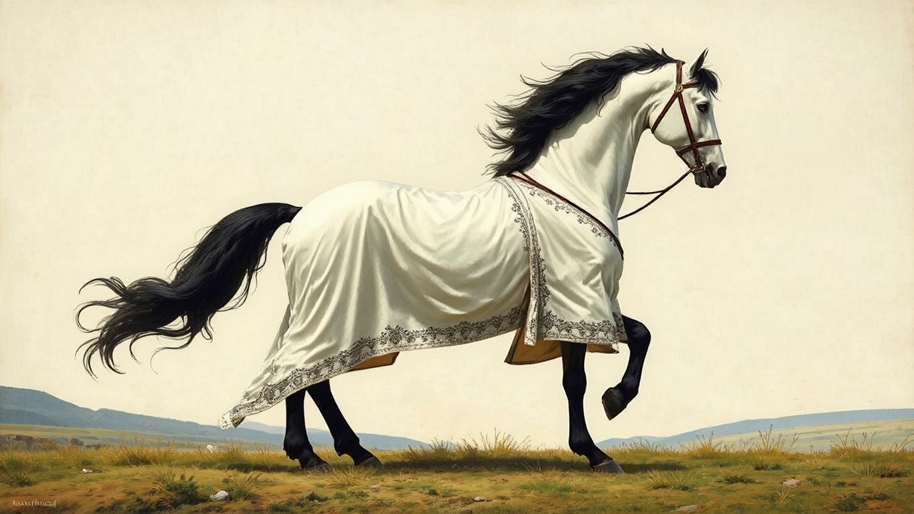 A white horse in