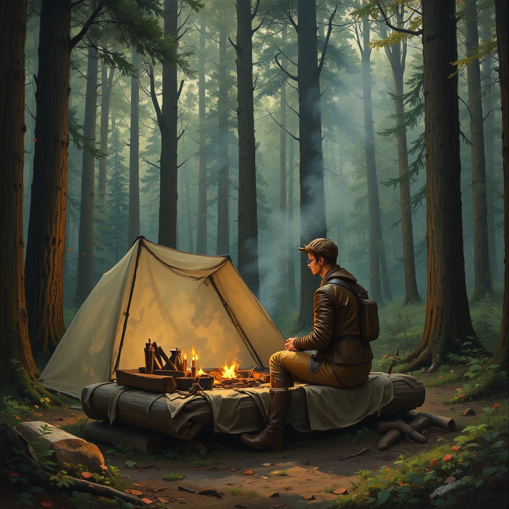 Man in forest attire