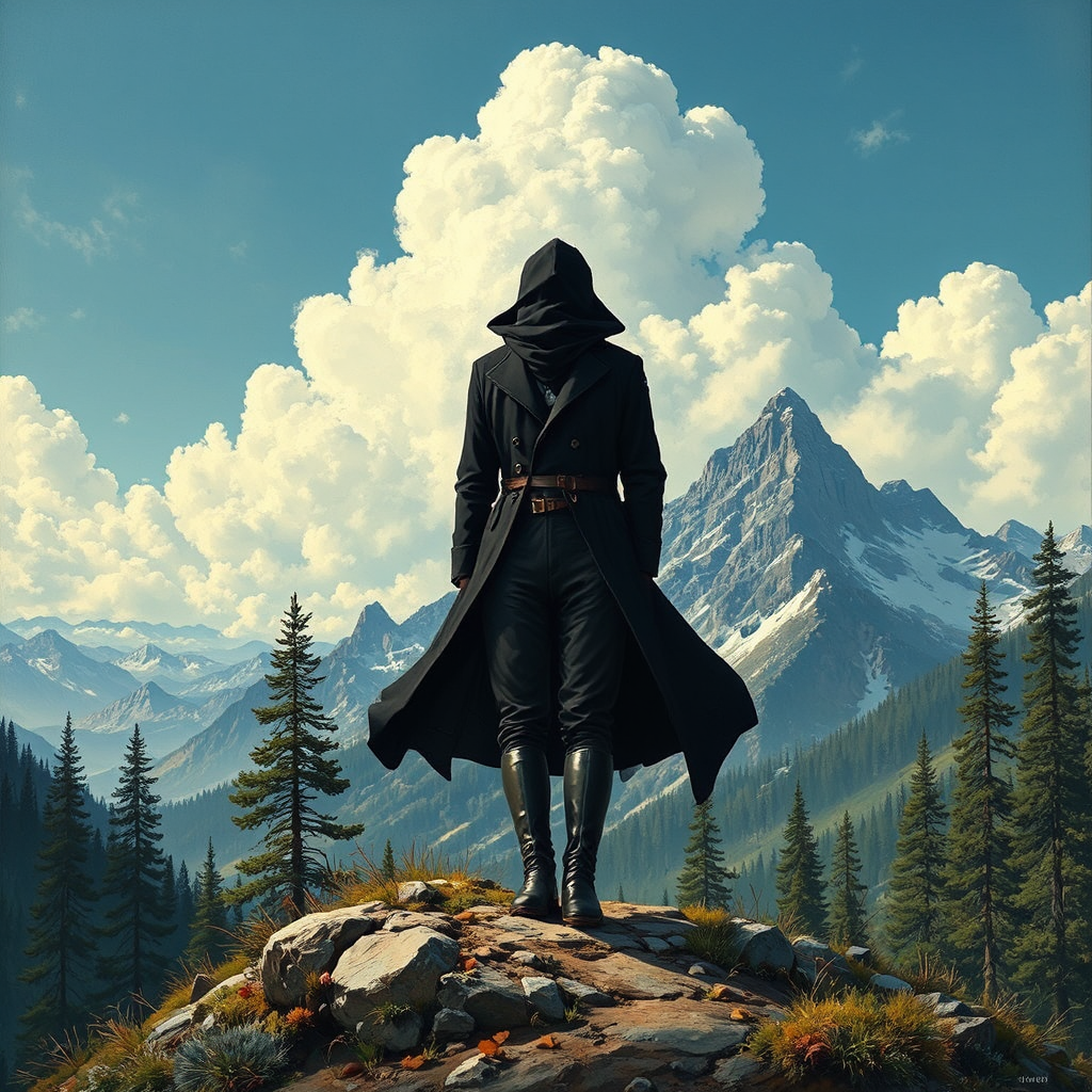 Woman hiking in mountain