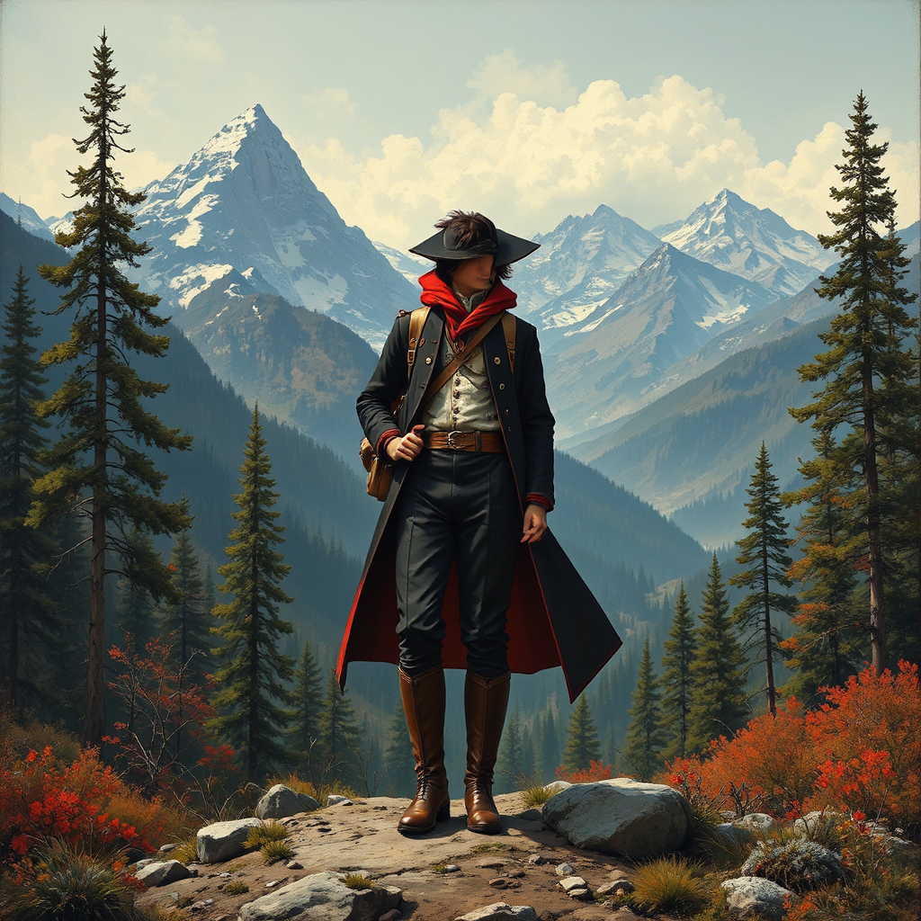 Hiker in mountainous terrain.